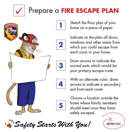 Captain CAL fire escape plan social media graphic