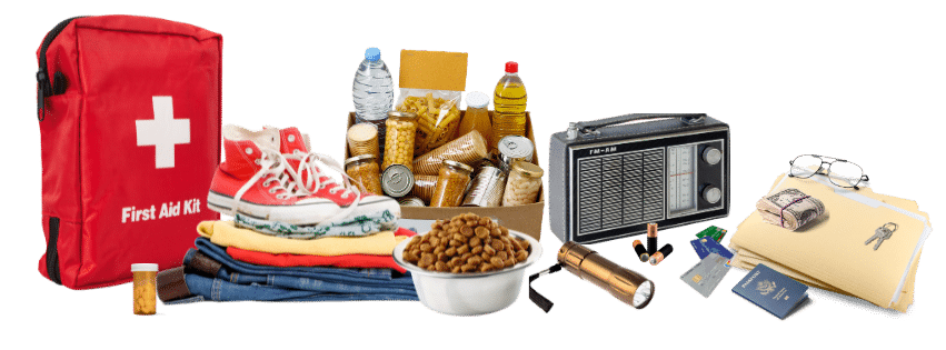 go bag items transparent