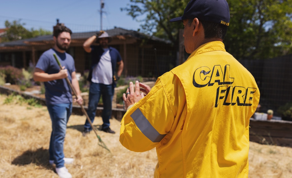 cal fire and community members